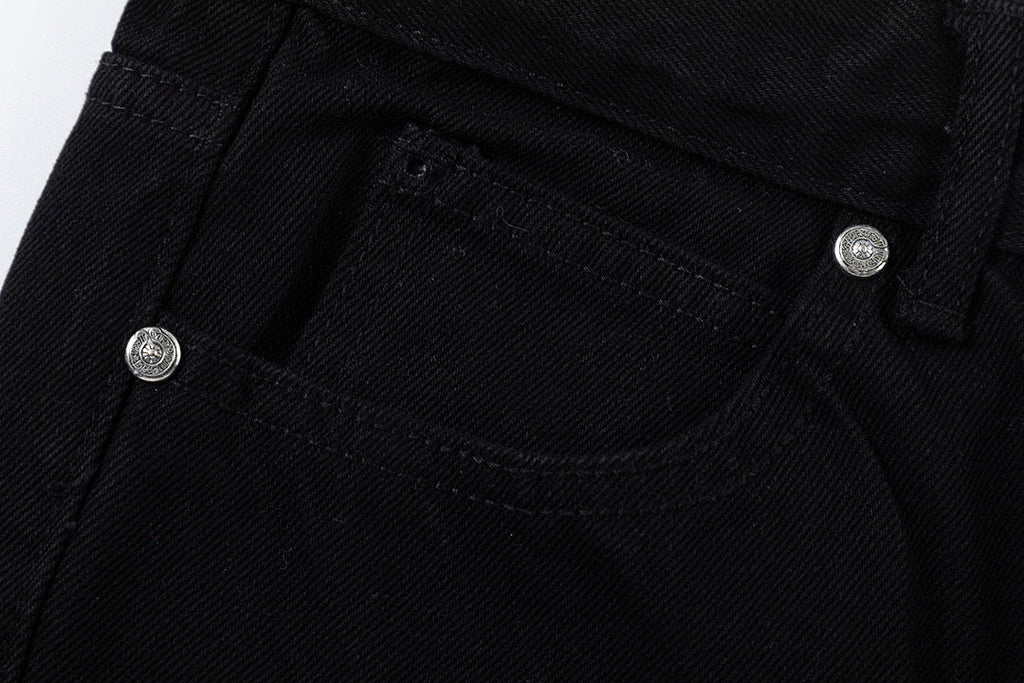 CHROME HEARTS BLUE CROSS PATCH JEANS BLACK - netstar®
