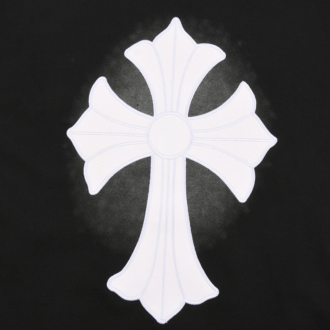CHROME HEARTS WHITE CROSS T-SHIRT BLACK - netstar®