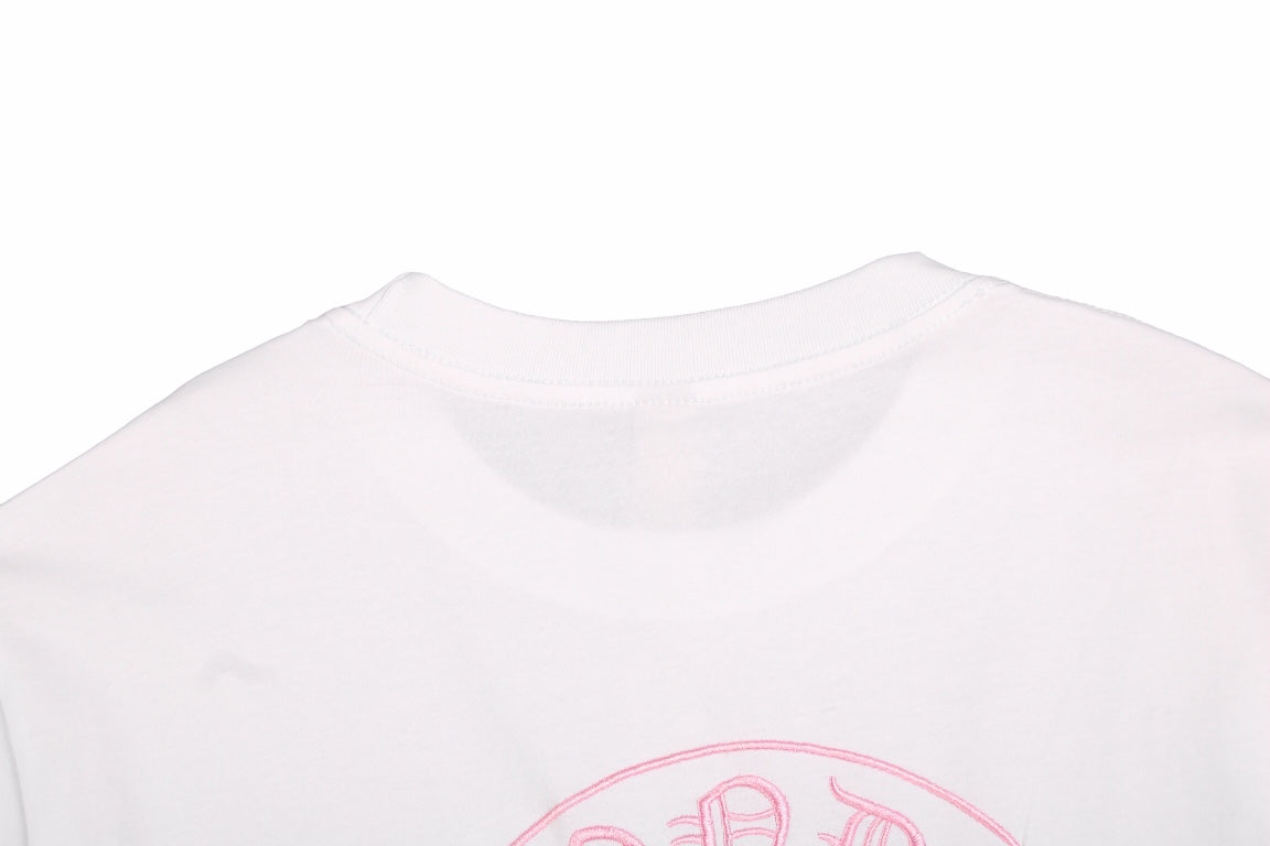CHROME HEARTS HORSE SHOE LOGO T-SHIRT WHITE PINK - netstar®