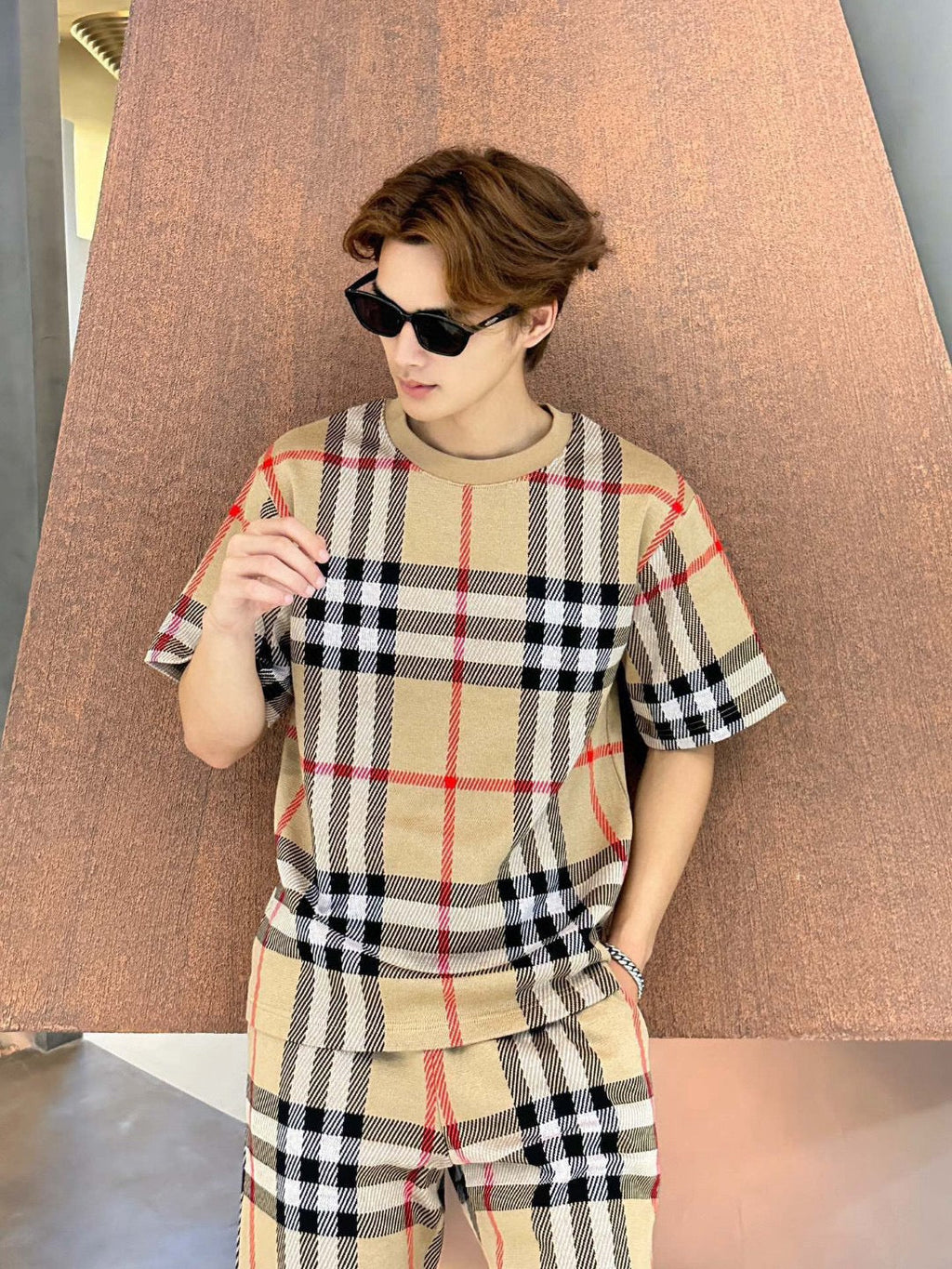Burberry Beige Check T-Shirt