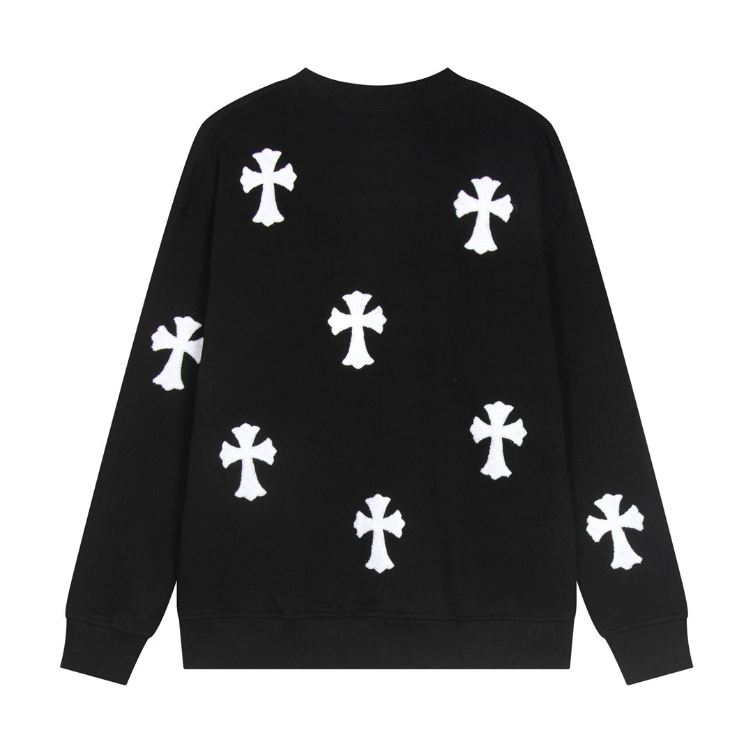 CHROME HEARTS WOOL WHITE CROSS SWEATSHIRT BLACK - netstar®
