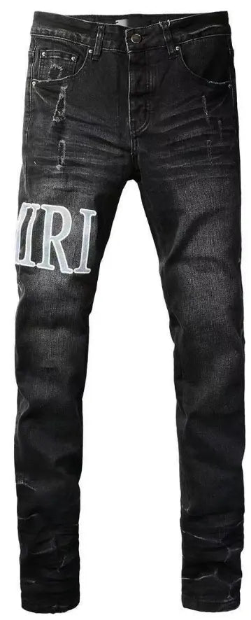 AMIRI CORE APPLIQUE BLACK LEATHER JEANS - netstar®