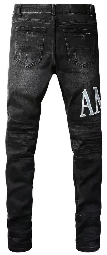 AMIRI CORE APPLIQUE BLACK LEATHER JEANS - netstar®