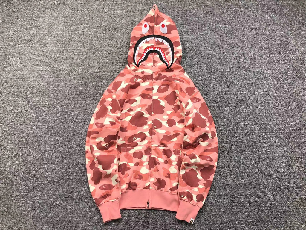 BAPE X BARBIE DOT CAMO SHARK FULL ZIP HOODIE PINK - netstar®
