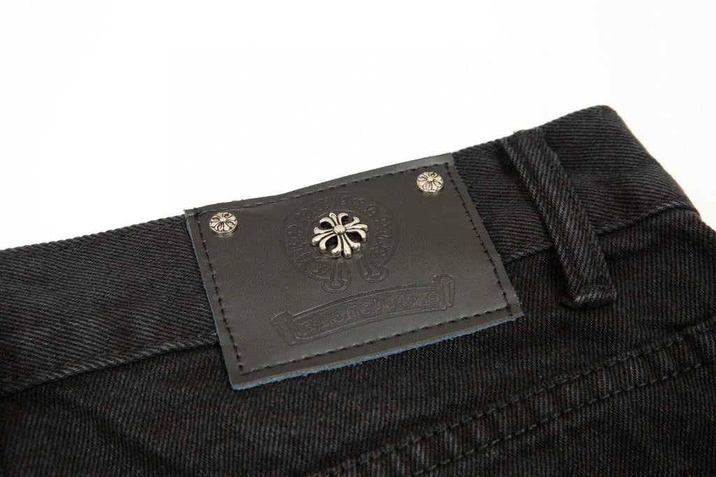 CHROME HEARTS BLACK CROSS PATCH JEANS BLACK - netstar®