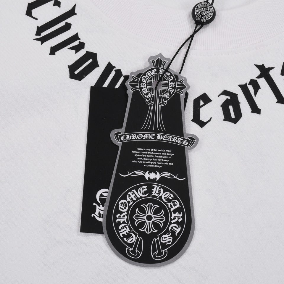 CHROME HEARTS LOGO COLLAR T-SHIRT WHITE - netstar®