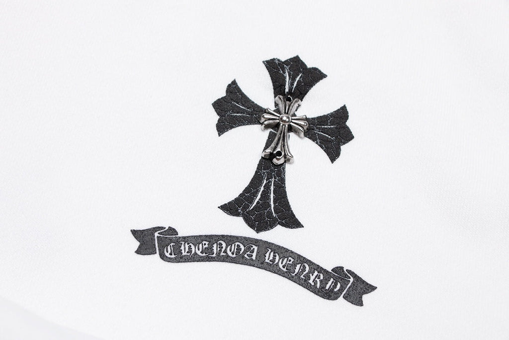 CHROME HEARTS BLACK CROSS SWEATSHIRT WHITE - netstar®