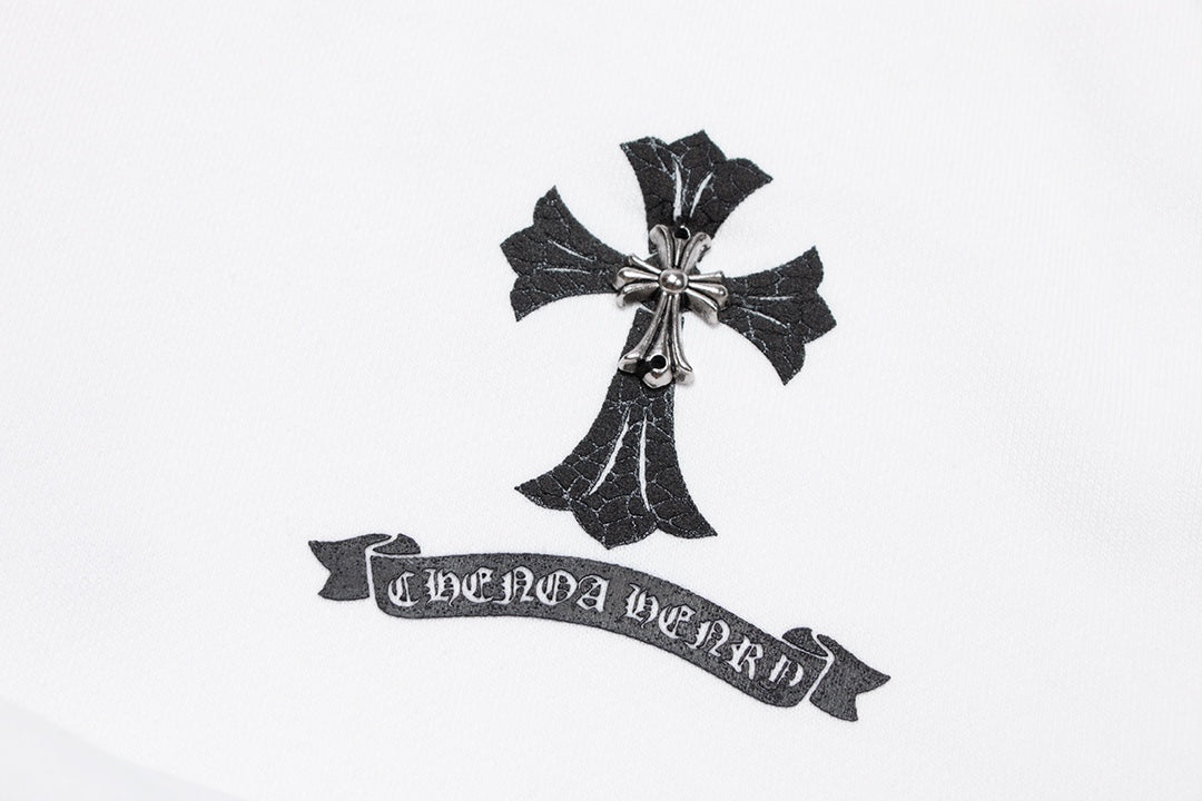 CHROME HEARTS BLACK CROSS SWEATSHIRT WHITE - netstar®