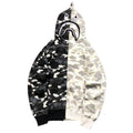 BAPE CITY CAMO HALF SHARK FULL ZIP HOODIE WHITE/BLACK - netstar®