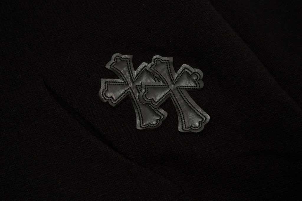 CHROME HEARTS BLACK CROSS PATCH HOODIE BLACK - netstar®