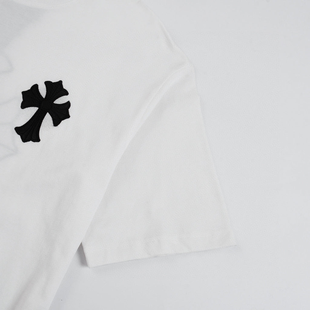 CHROME HEARTS BLACK CROSS T-SHIRT WHITE - netstar®