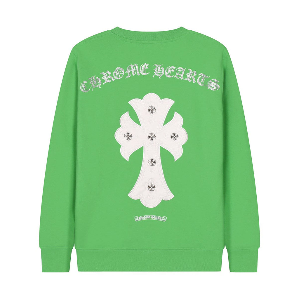 CHROME HEARTS WHITE CROSS PATCH SWEATSHIRT GREEN - netstar®