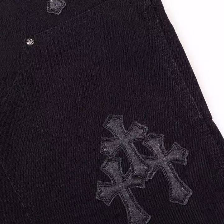 CHROME HEARTS BLACK DOUBLE KNEE CARPENTER JEANS - netstar®