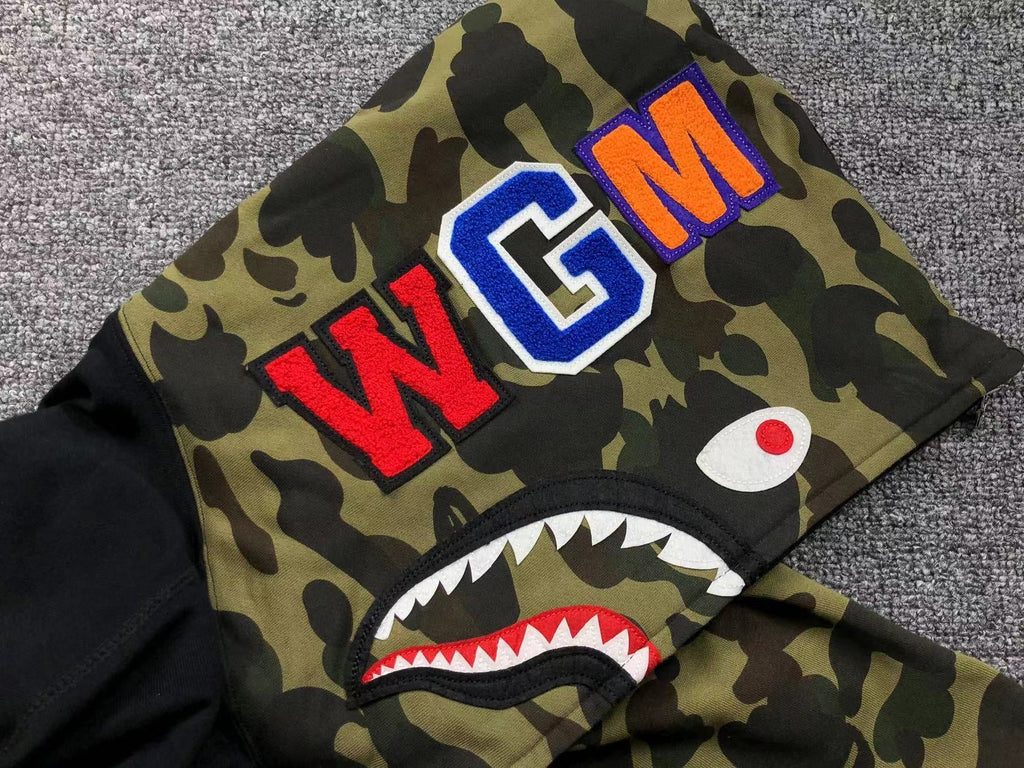 BAPE GREEN CAMO FULL ZIP HOODIE BLACK - netstar®
