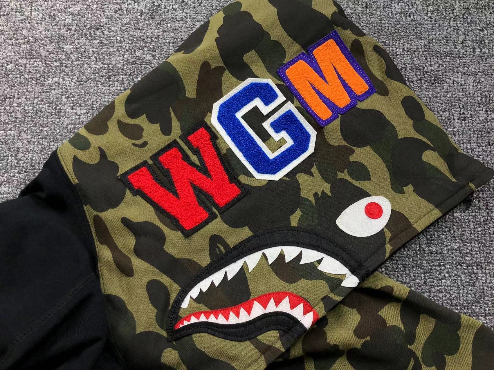 BAPE GREEN CAMO FULL ZIP HOODIE BLACK - netstar®