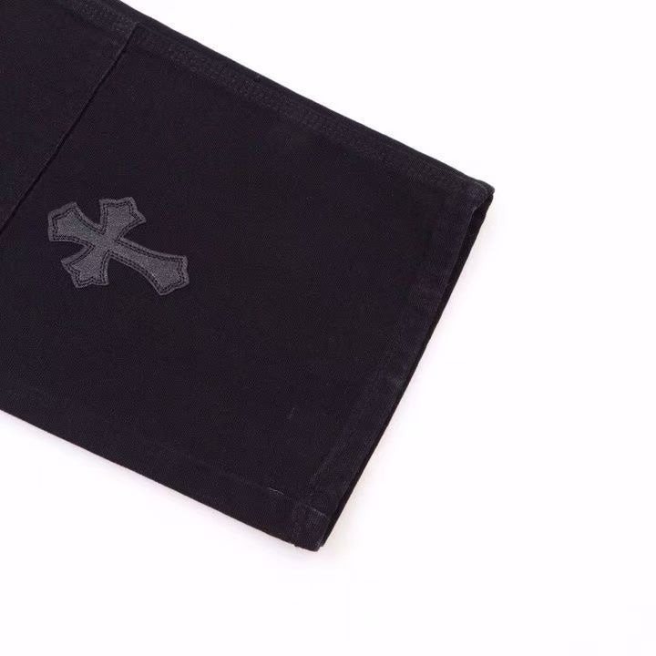 CHROME HEARTS BLACK DOUBLE KNEE CARPENTER JEANS - netstar®
