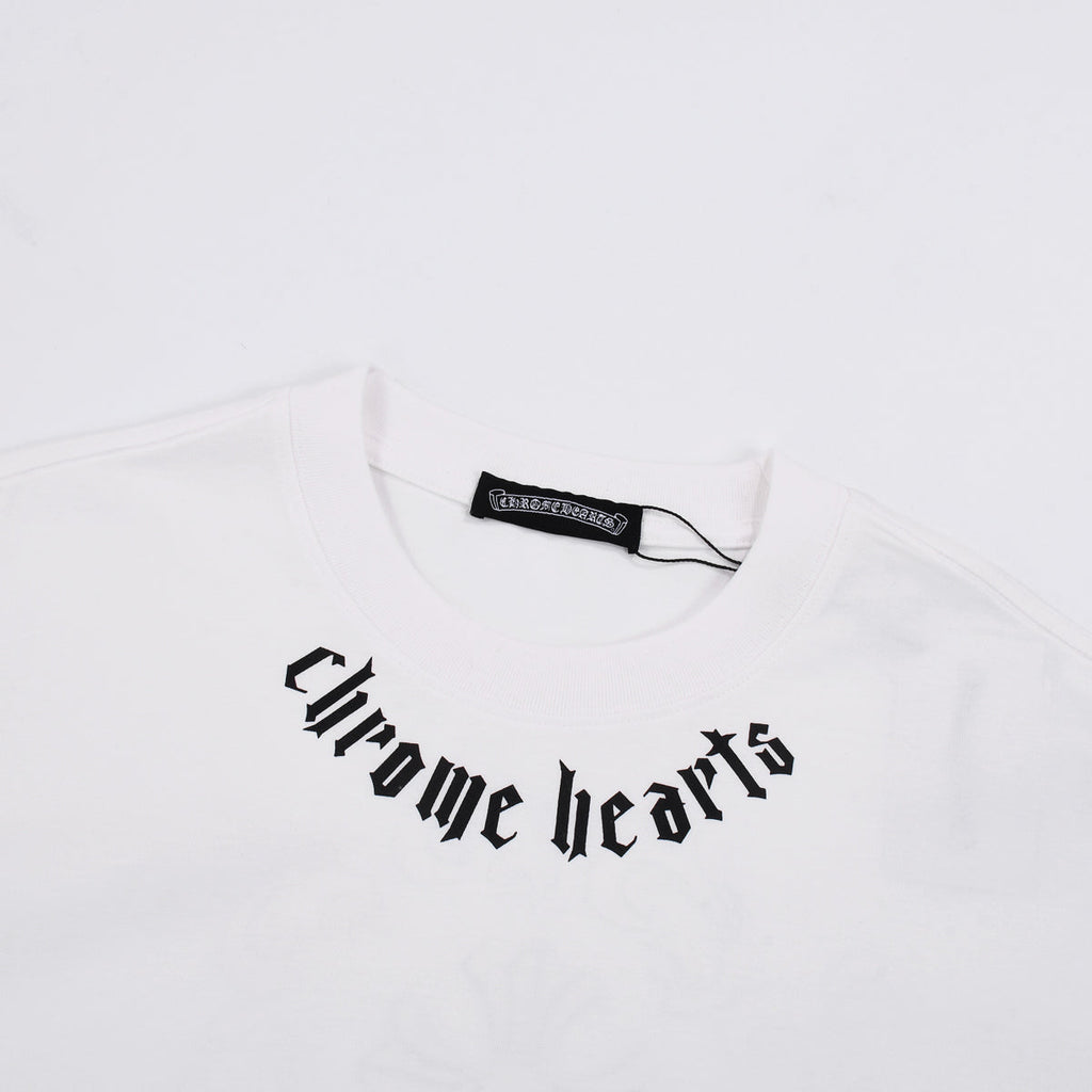 CHROME HEARTS LOGO COLLAR T-SHIRT WHITE - netstar®