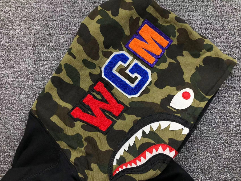 BAPE SHARK FULL ZIP HOODIE BLACK - netstar®