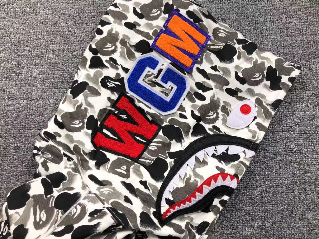 BAPE ABC CAMO SHARK FULL ZIP HOODIE GREY - netstar®