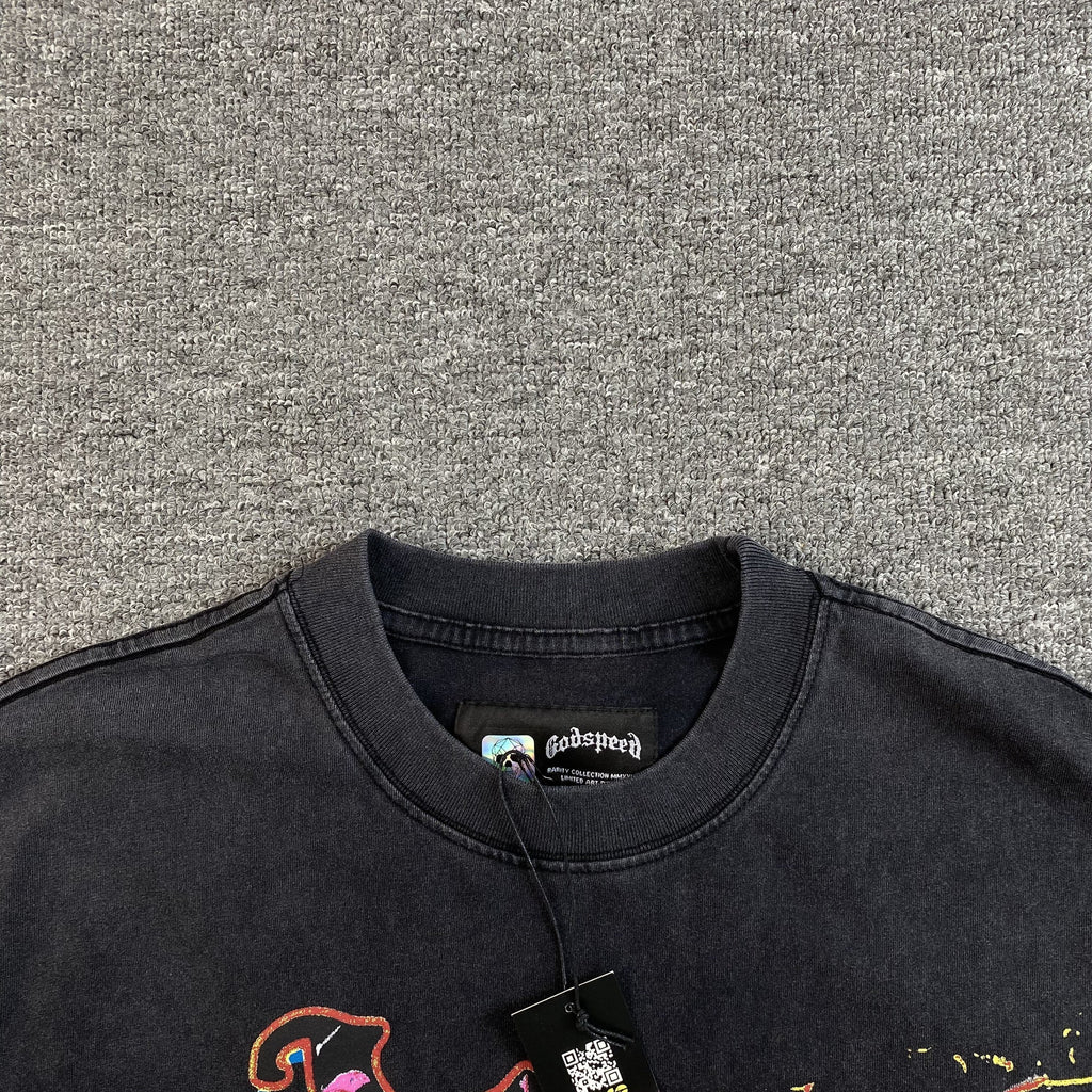 GODSPEED ROCK DREAMS T-SHIRT WASHED BLACK - netstar®