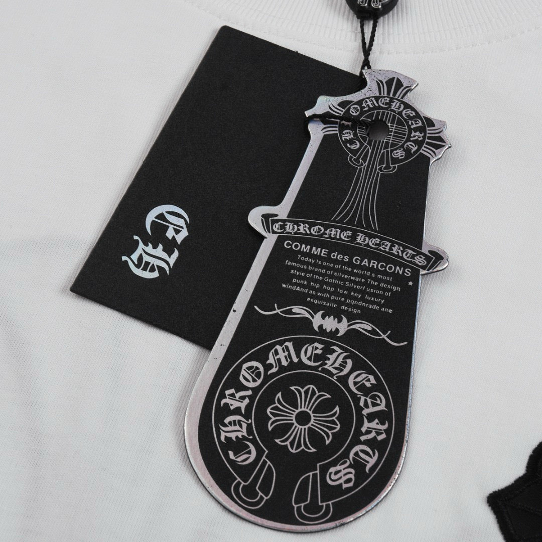 CHROME HEARTS BLACK CROSS T-SHIRT WHITE - netstar®