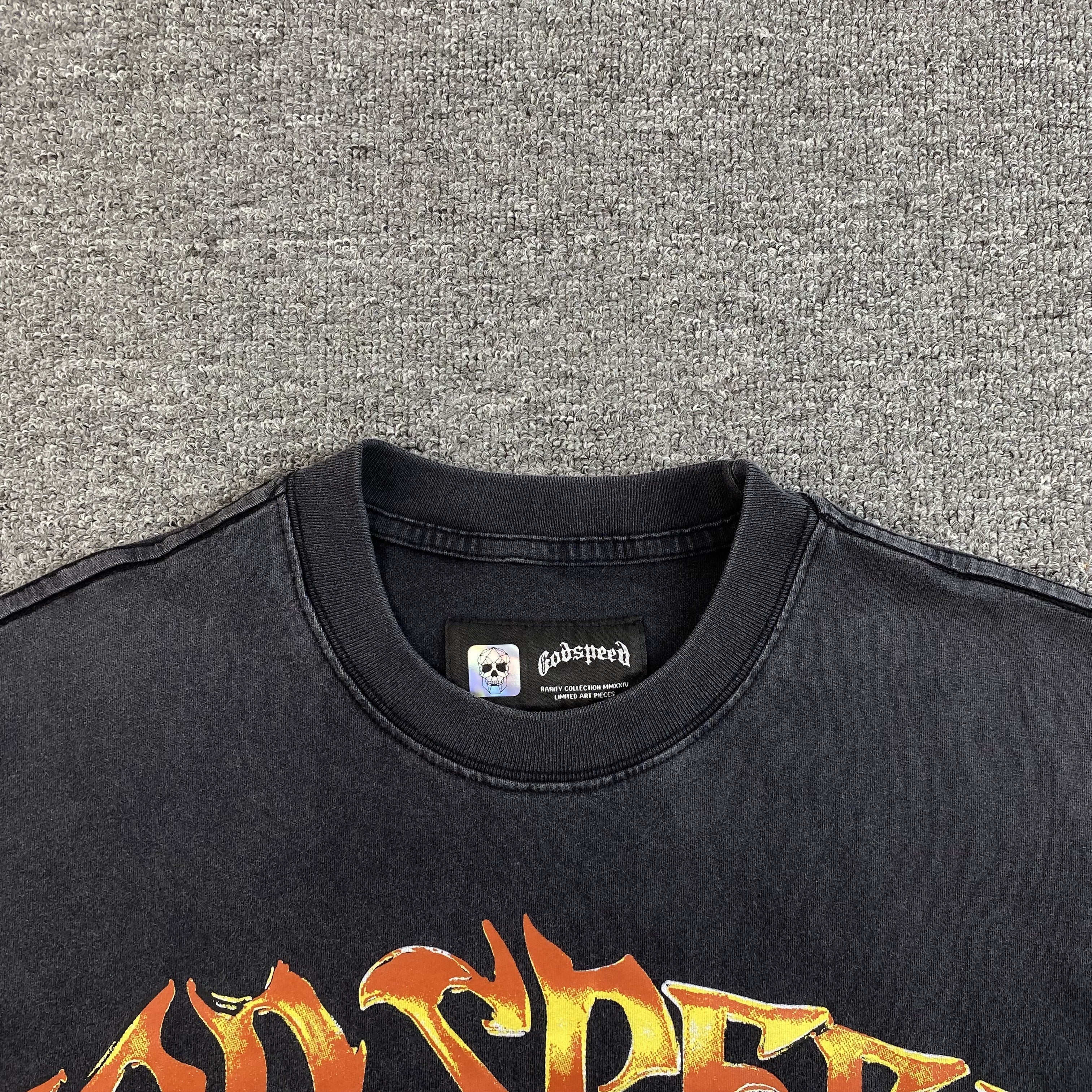 GODSPEED VICTORY TOAST T-SHIRT WASHED BLACK - netstar®