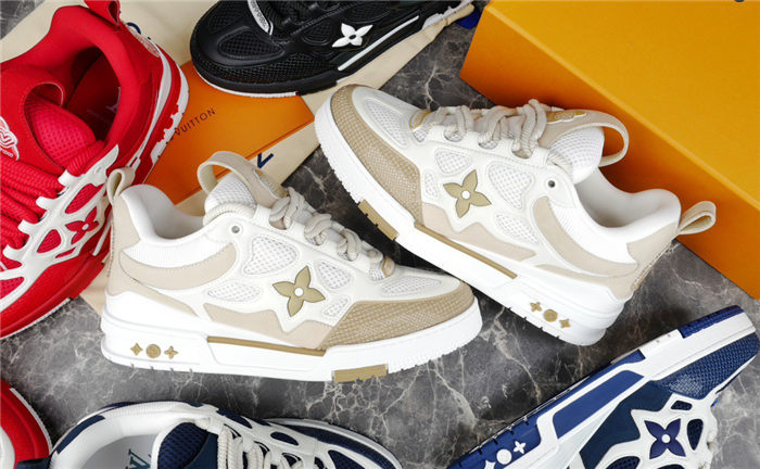 LOUIS VUITTON LV SKATE SNEAKER BEIGE WHITE - netstar