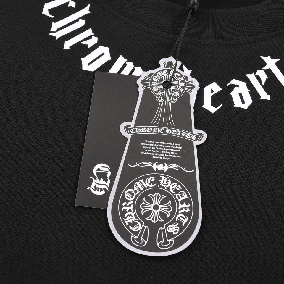 CHROME HEARTS LOGO COLLAR T-SHIRT BLACK - netstar®