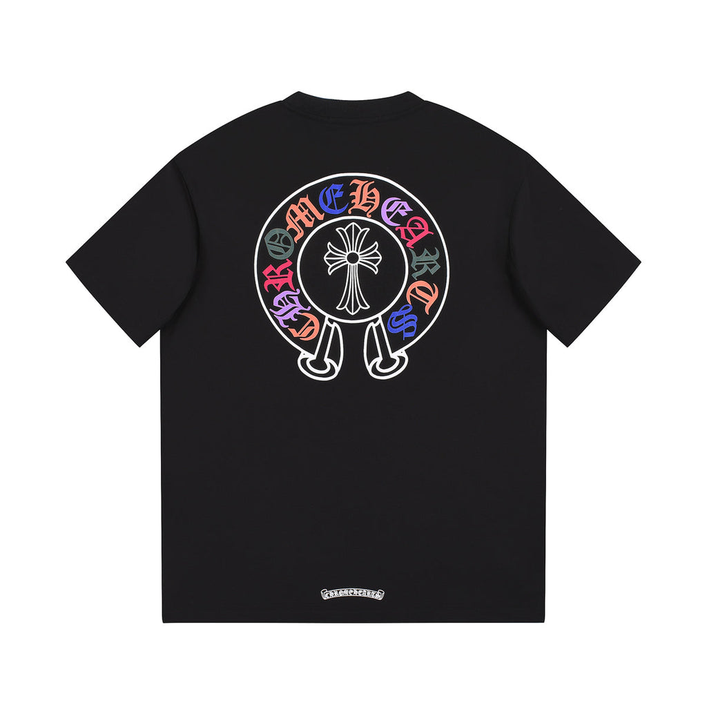CHROME HEARTS MULTICOLOR HORSE SHOE LOGO T-SHIRT BLACK - netstar®