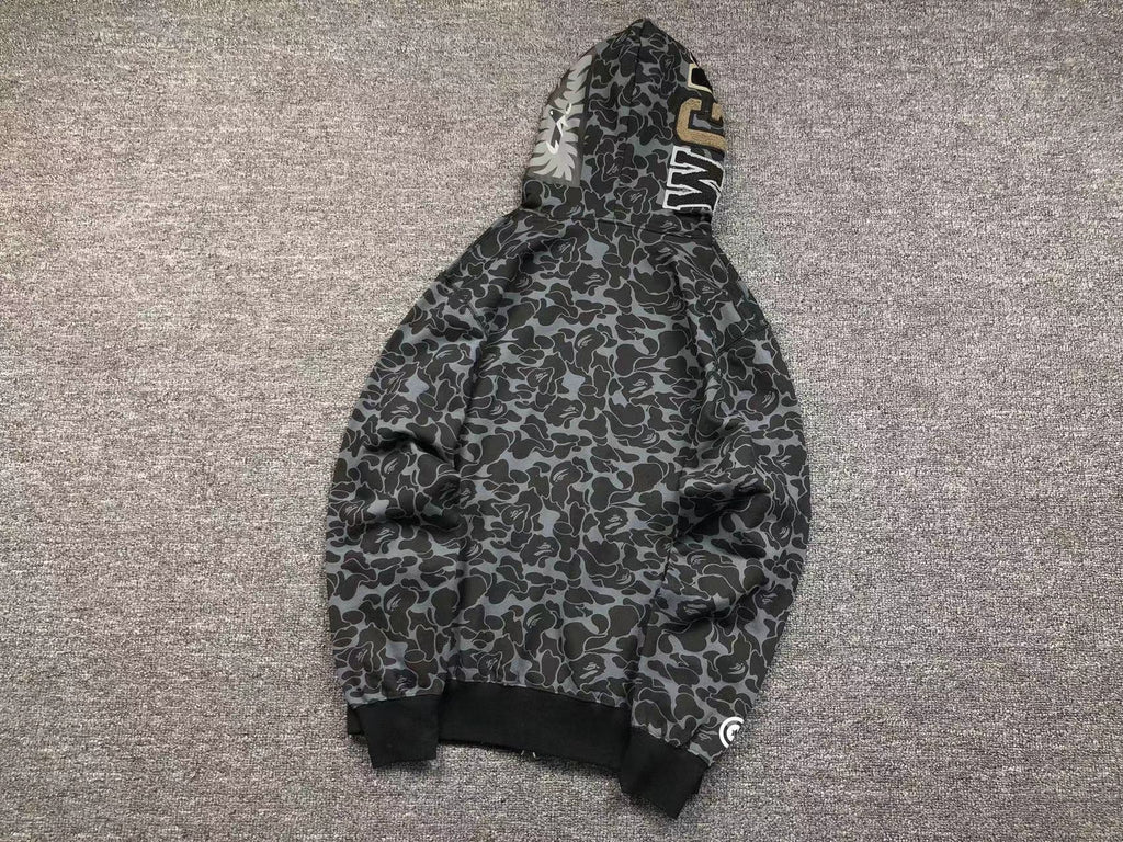 BAPE X DOVER STREET MARKET SPECIAL CAMO SHARK FULL ZIP HOODIE BLACK - netstar®