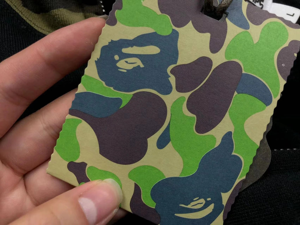 BAPE GREEN CAMO FULL ZIP HOODIE BLACK - netstar®