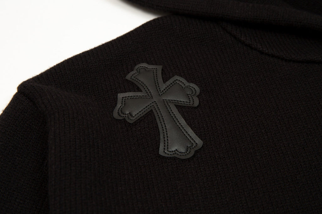 CHROME HEARTS BLACK CROSS PATCH HOODIE BLACK - netstar®
