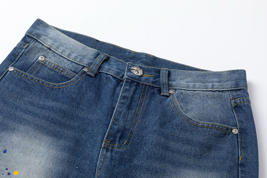 CHROME HEARTS GREEN CROSS PATCH JEANS DENIM - netstar®