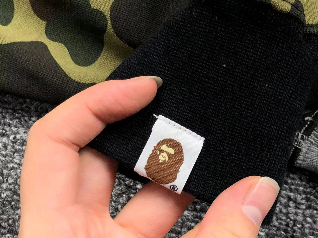 BAPE GREEN CAMO FULL ZIP HOODIE BLACK - netstar®
