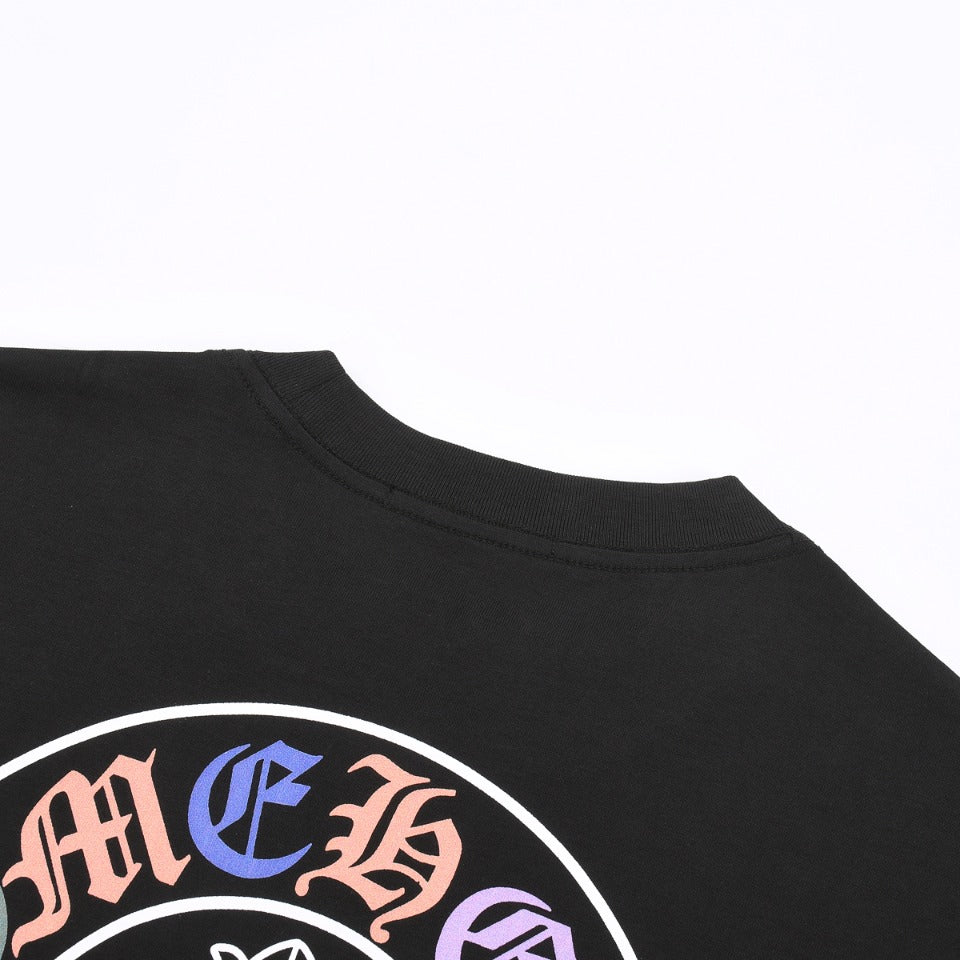 CHROME HEARTS MULTICOLOR HORSE SHOE LOGO T-SHIRT BLACK - netstar®