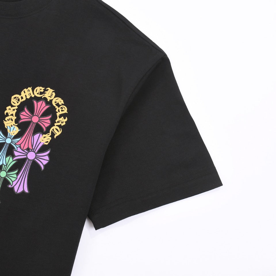 CHROME HEARTS MULTICOLOR HORSE SHOE LOGO T-SHIRT BLACK - netstar®