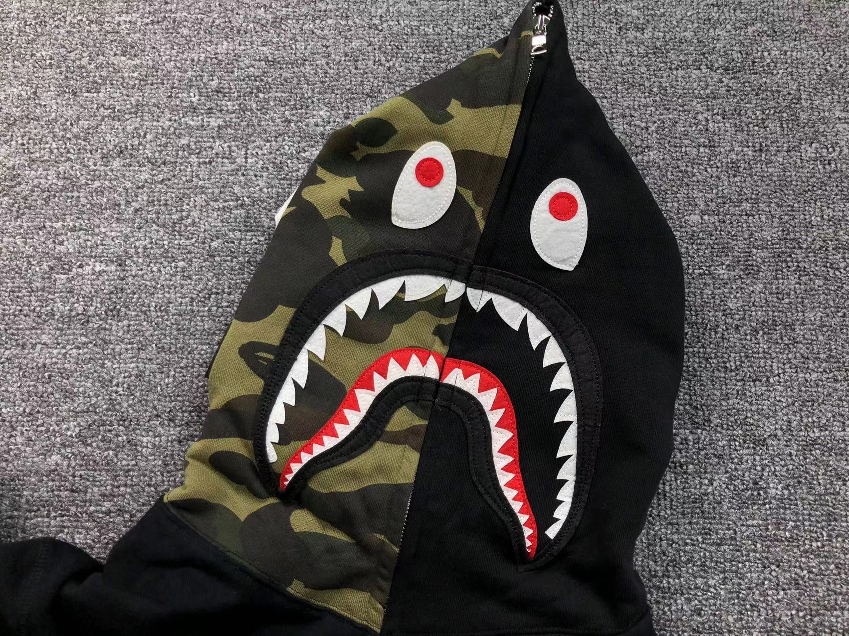 BAPE GREEN CAMO FULL ZIP HOODIE BLACK - netstar®