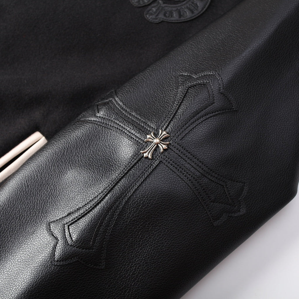 CHROME HEARTS HORSE SHOE LOGO VARSITY JACKET BLACK - netstar®