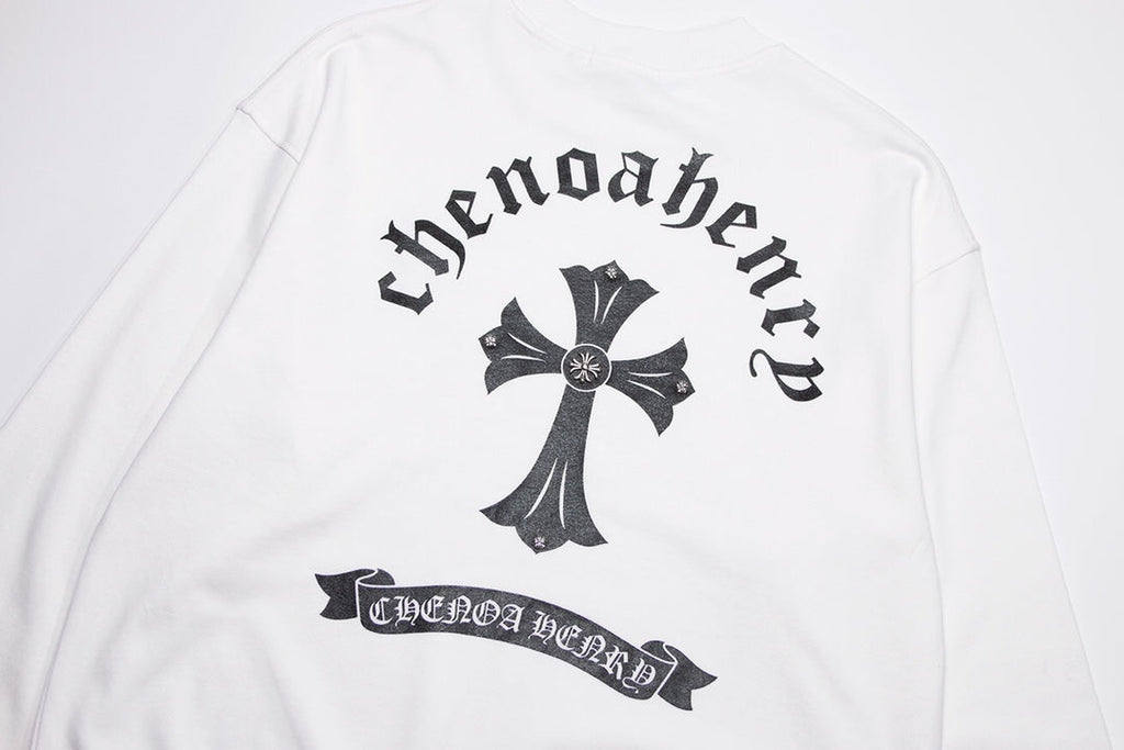 CHROME HEARTS BLACK CROSS SWEATSHIRT WHITE - netstar®
