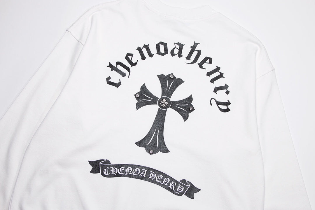 CHROME HEARTS BLACK CROSS SWEATSHIRT WHITE - netstar®