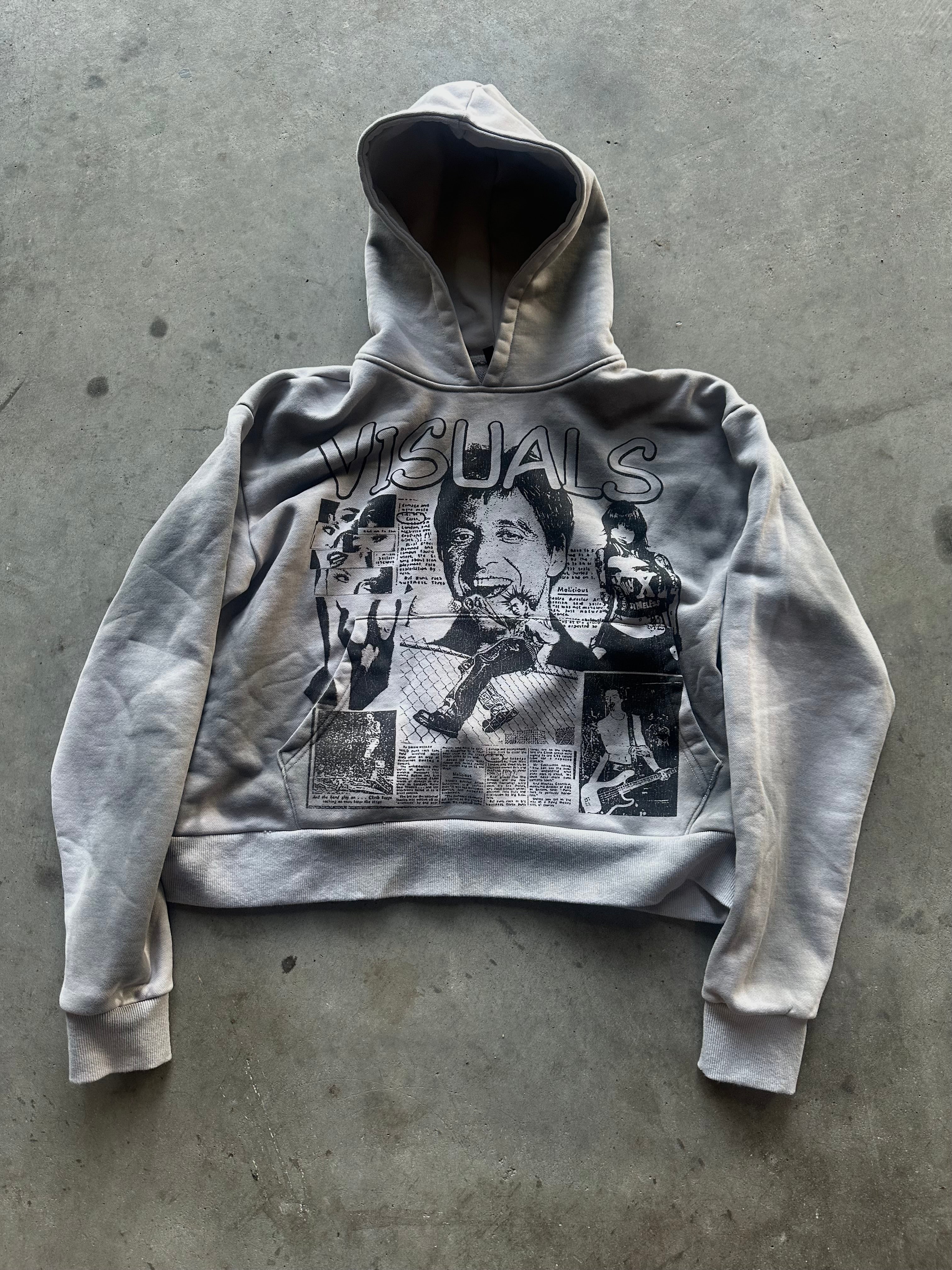 GREY GRUNGE HOODIE - netstar®