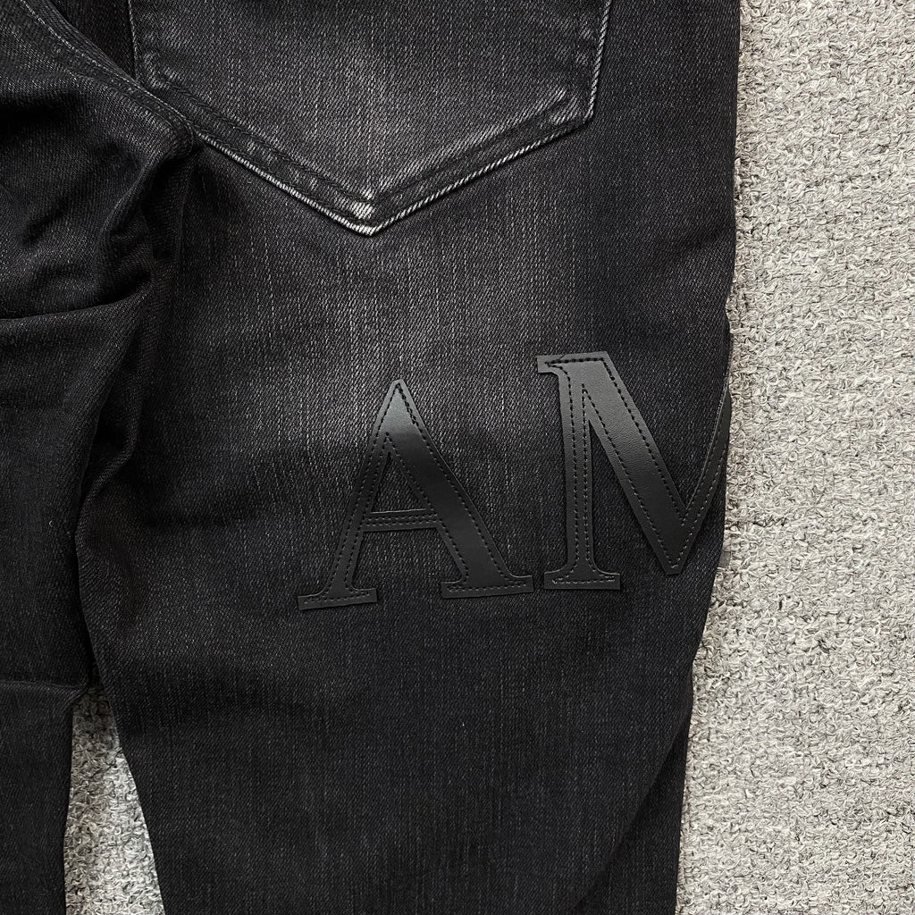AMIRI CORE APPLIQUE BLACK LEATHER JEANS - netstar®