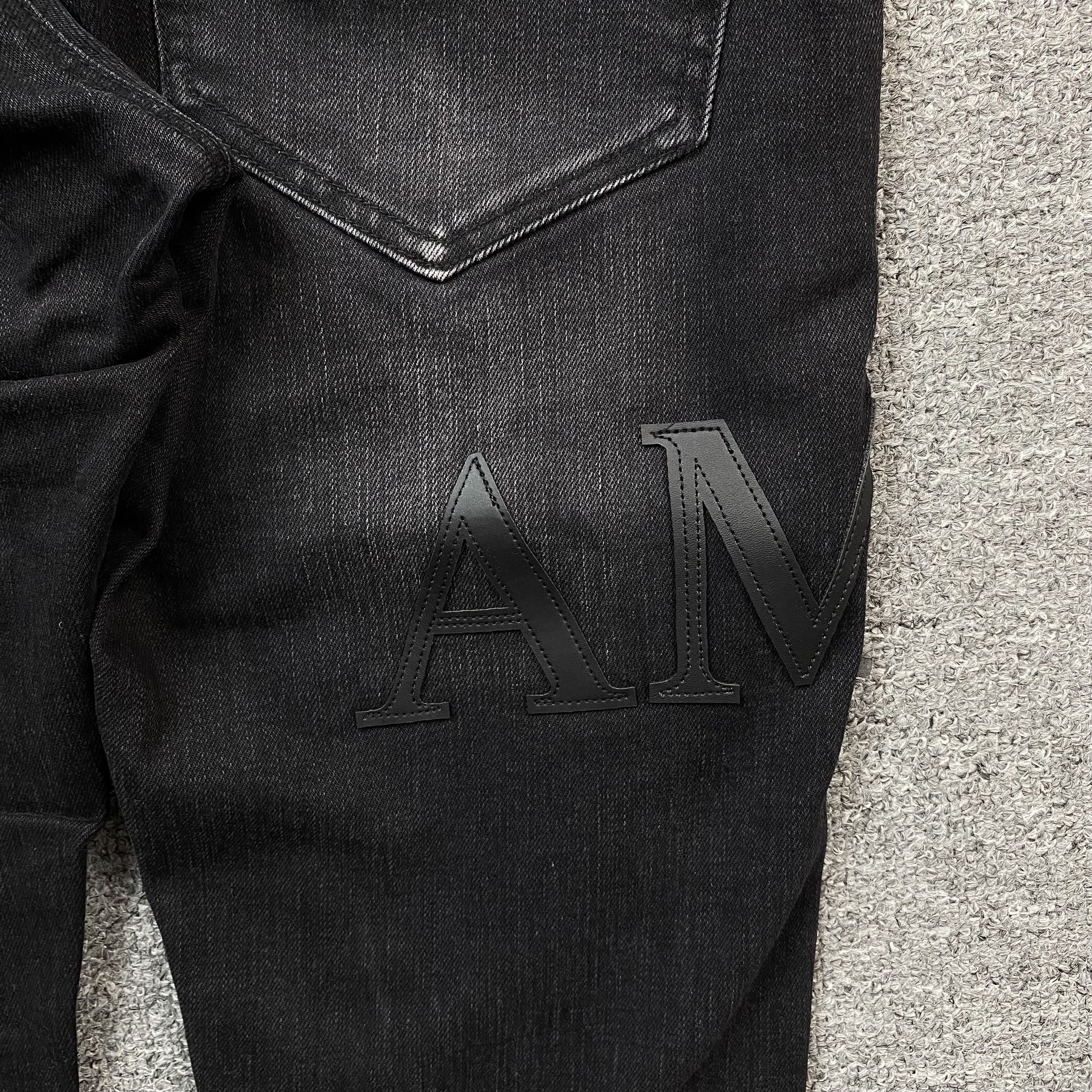 AMIRI CORE APPLIQUE BLACK LEATHER JEANS - netstar®