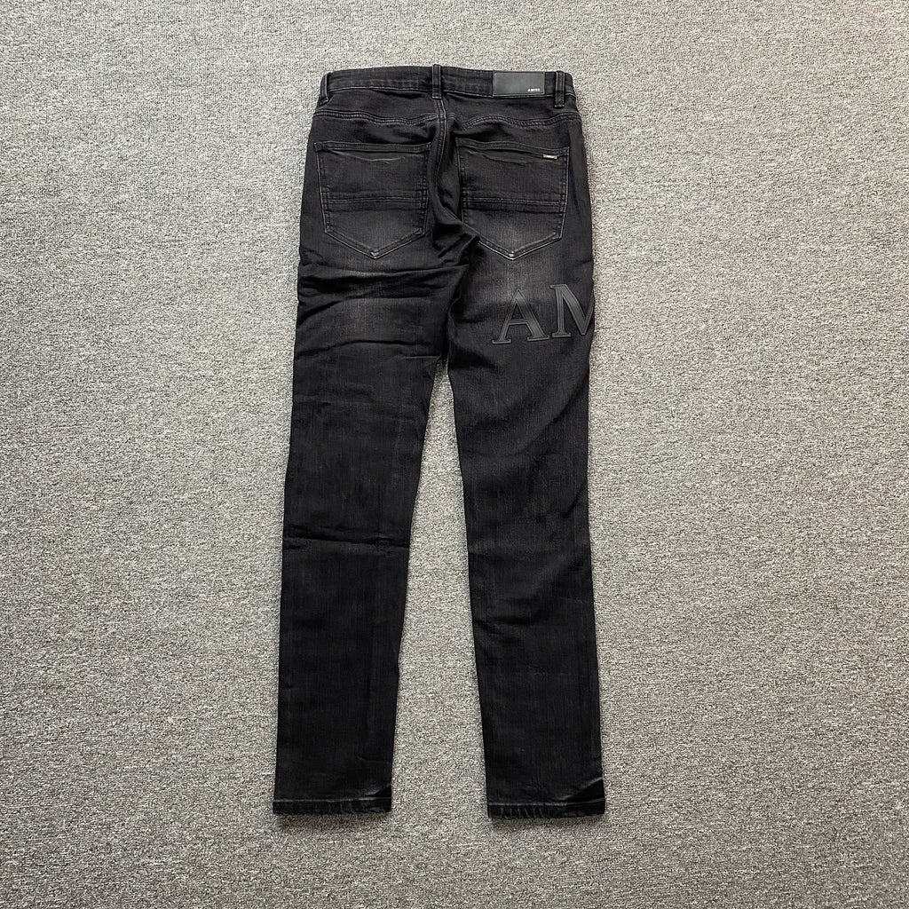 AMIRI CORE APPLIQUE BLACK LEATHER JEANS - netstar®