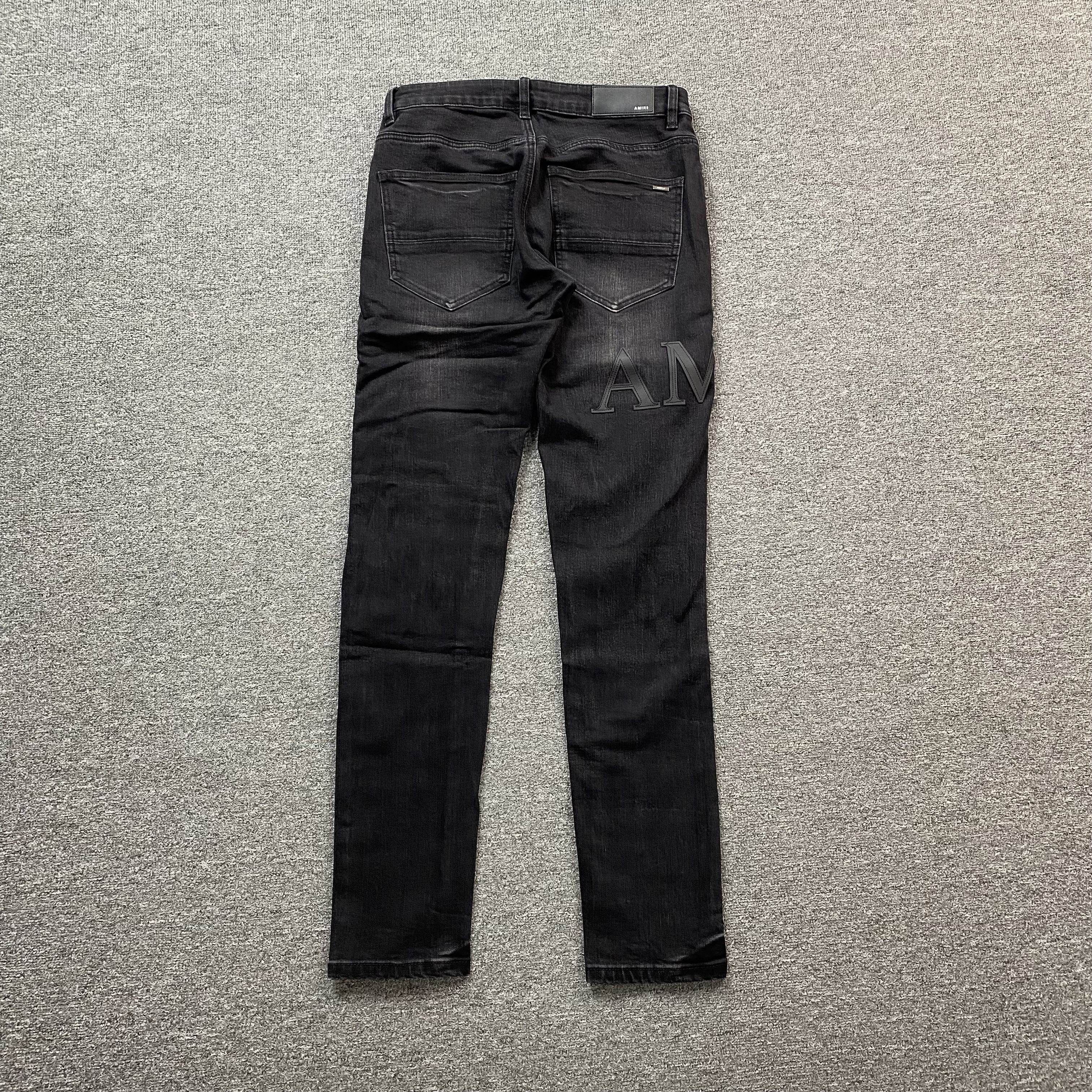 AMIRI CORE APPLIQUE BLACK LEATHER JEANS - netstar®