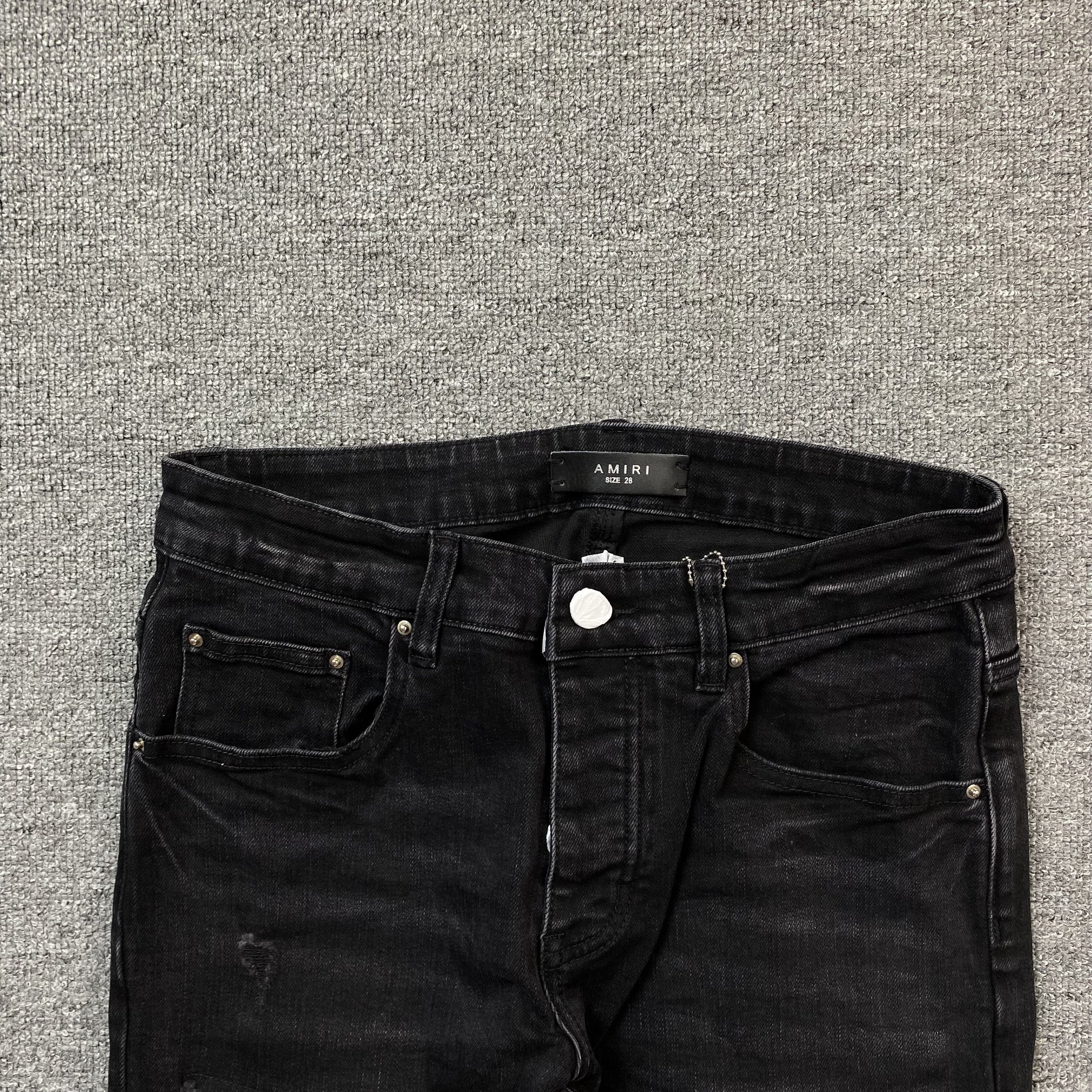 AMIRI CORE APPLIQUE BLACK LEATHER JEANS - netstar®