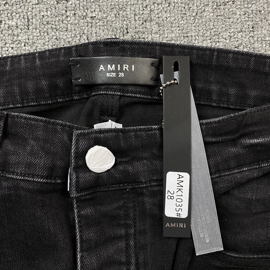 AMIRI CORE APPLIQUE BLACK LEATHER JEANS - netstar®