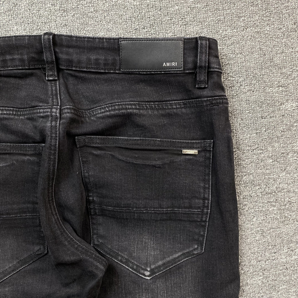 AMIRI CORE APPLIQUE BLACK LEATHER JEANS - netstar®