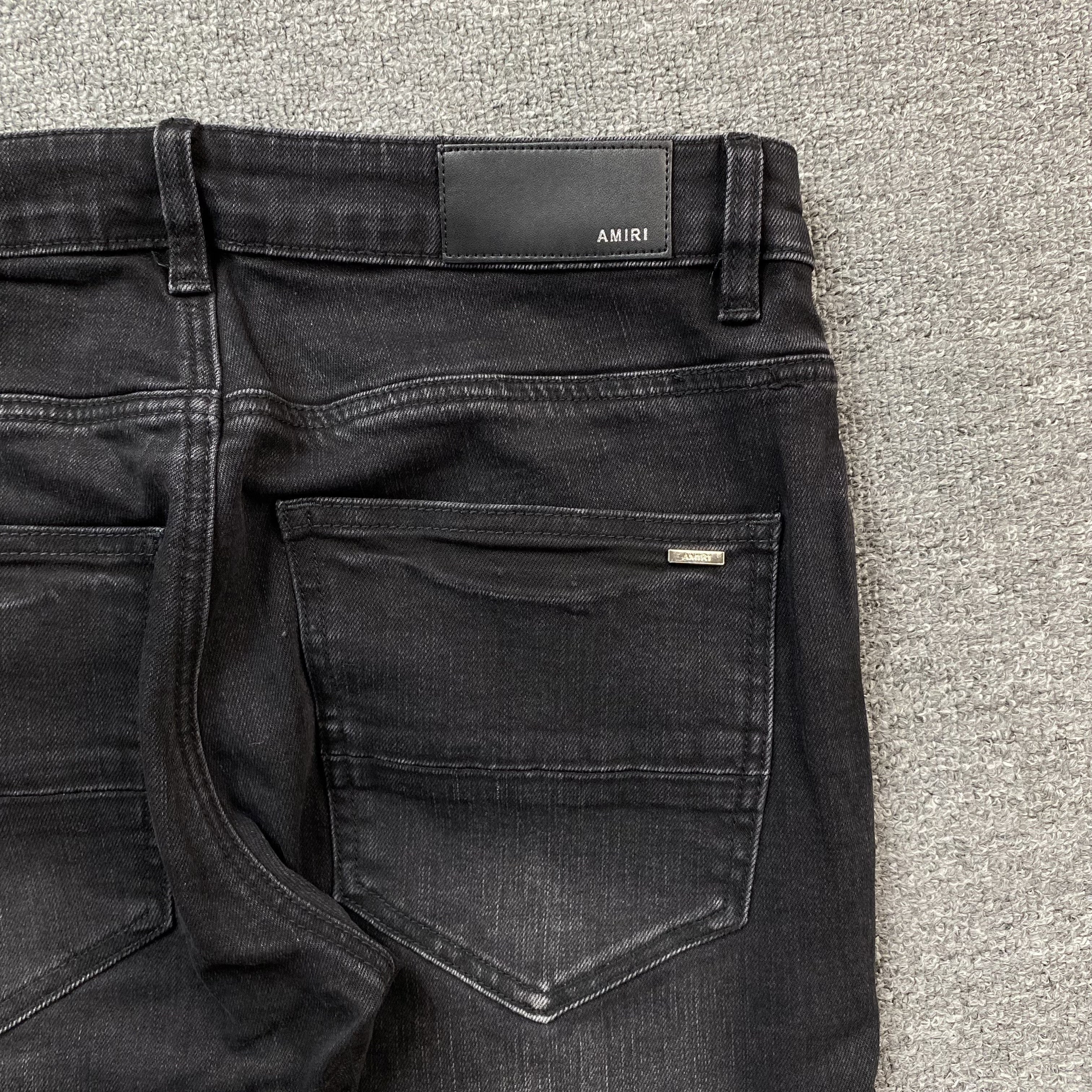 AMIRI CORE APPLIQUE BLACK LEATHER JEANS - netstar®