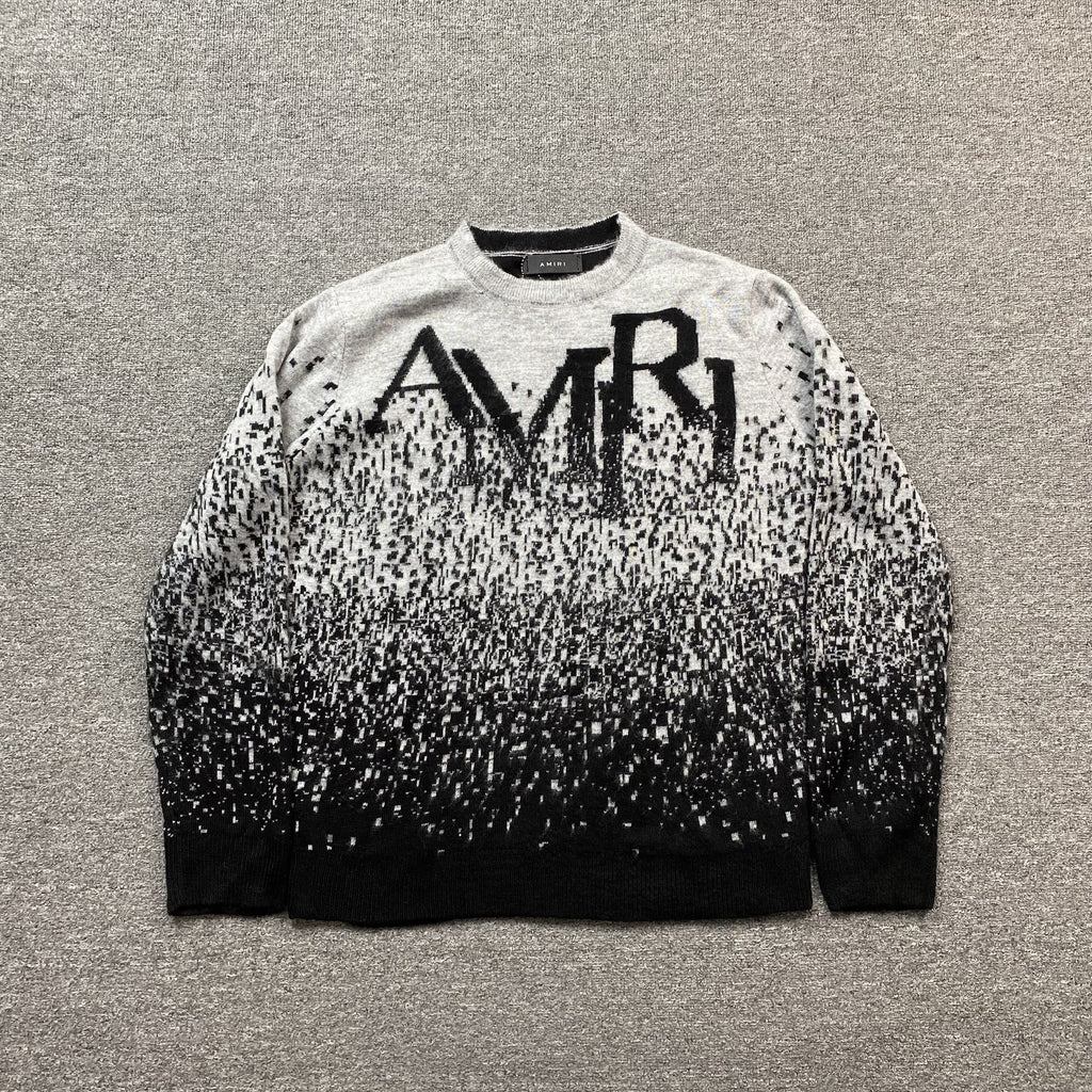 AMIRI STAGGERED GRADIANT CREWNECK GREY - netstar®